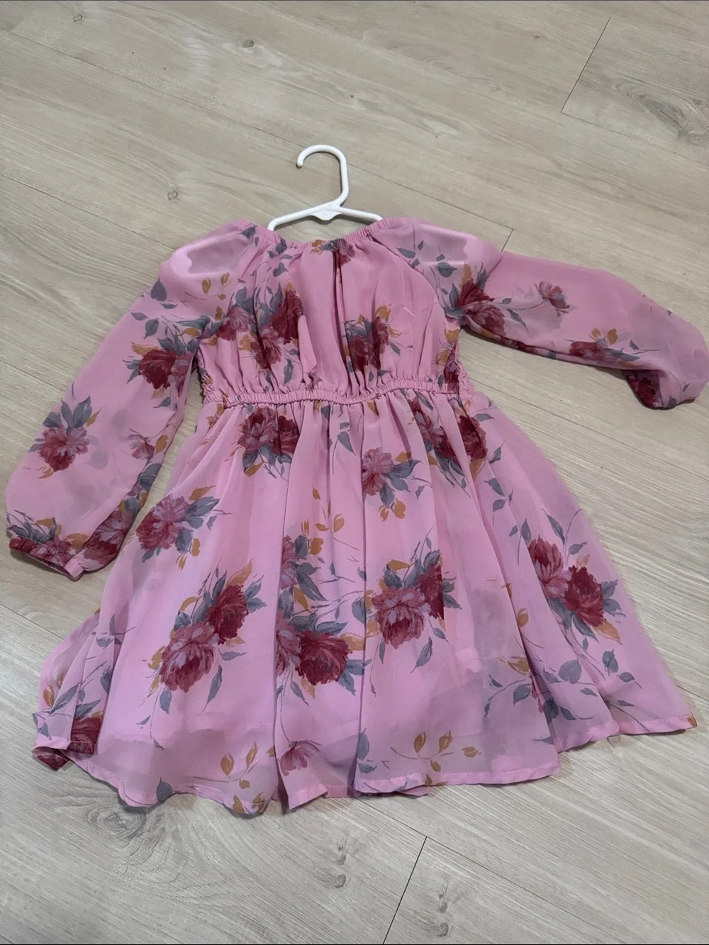 OshKosh B'gosh Pink Floral Smocked Long-Sleeve Dress